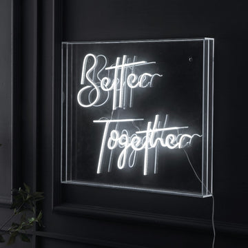Better Together Contemporary Glam Acrylic Box USB Operated LED Neon Light - JONATHAN Y